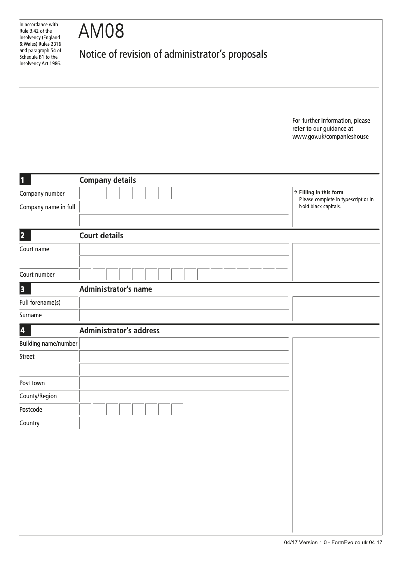 AM08 Notice of revision of administrator s proposals Rule 3 42 preview