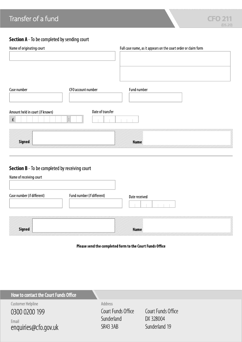 CFO 211 Transfer of a fund preview