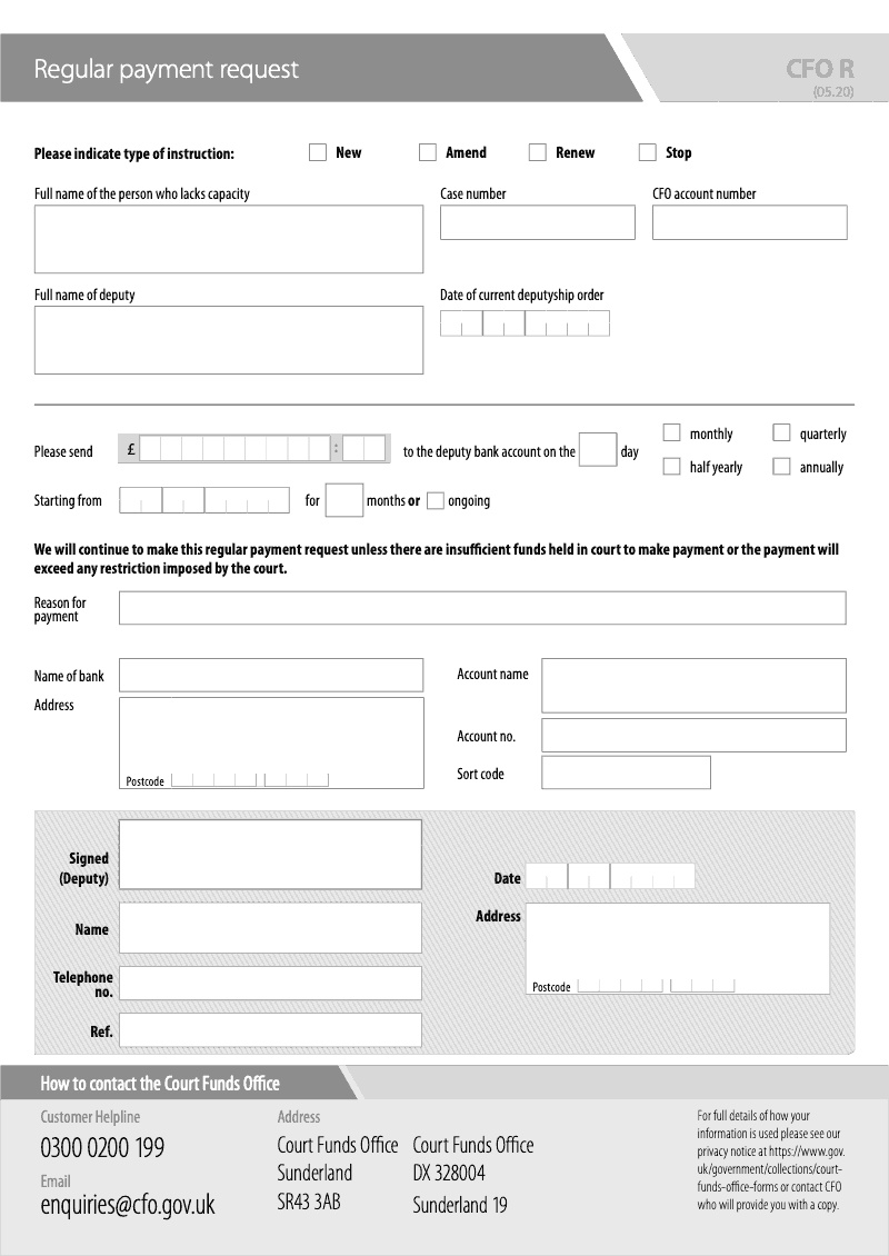 CFO R Regular payment request preview