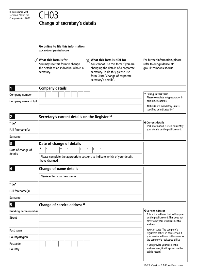 CH03 Change of secretary's details (Section 276 and 279D) preview