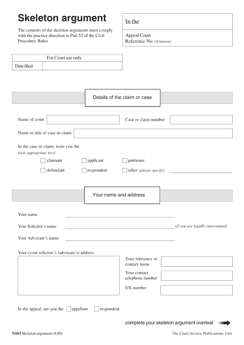 N163 Skeleton argument preview