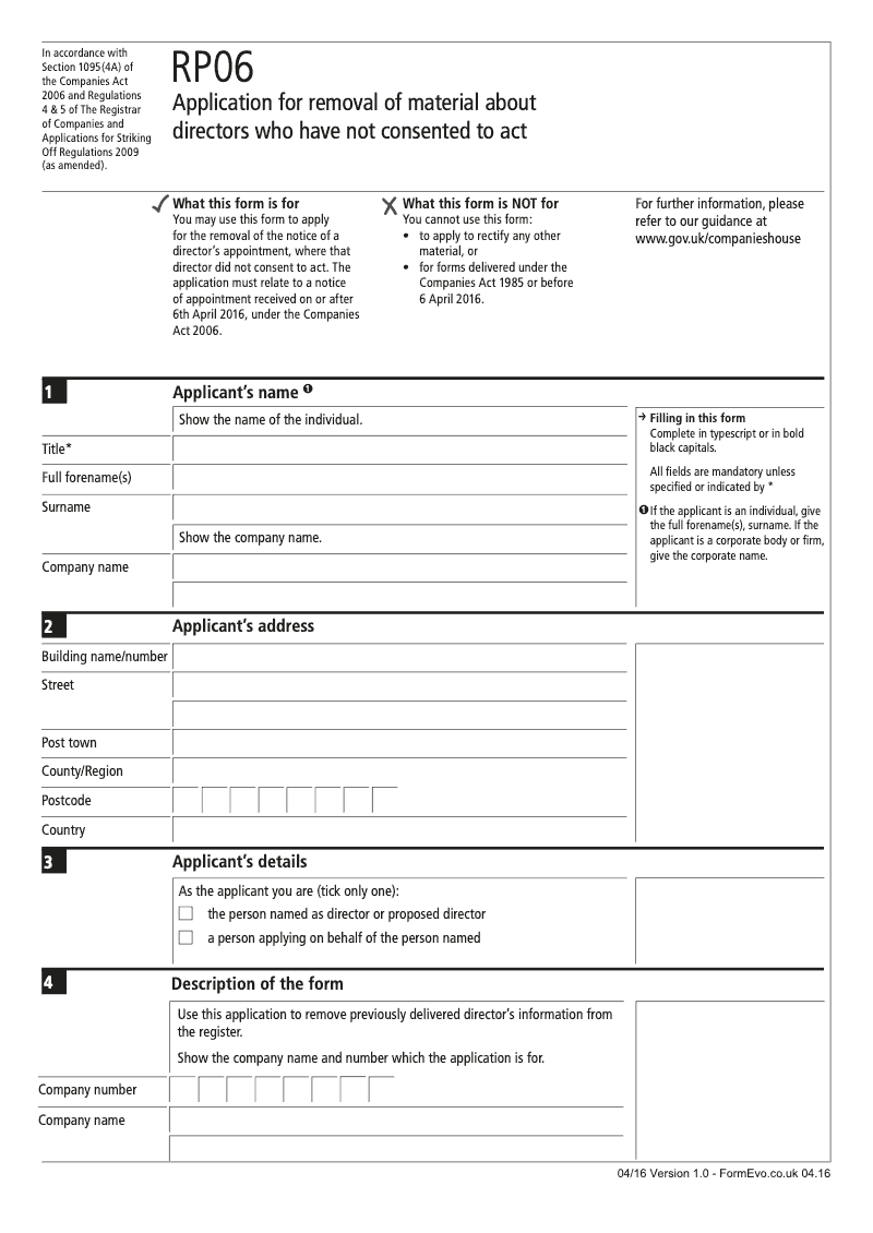 RP06 Application for removal of material about directors who have not consented to act Section 1095 4a preview