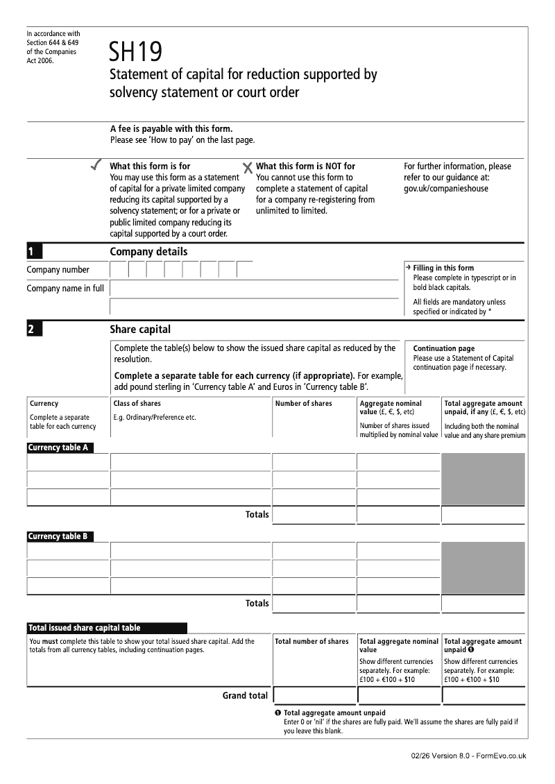 SH19 Section 644 Statement of capital Section 644 649 preview
